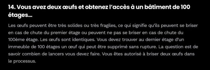 Question entretien Google
