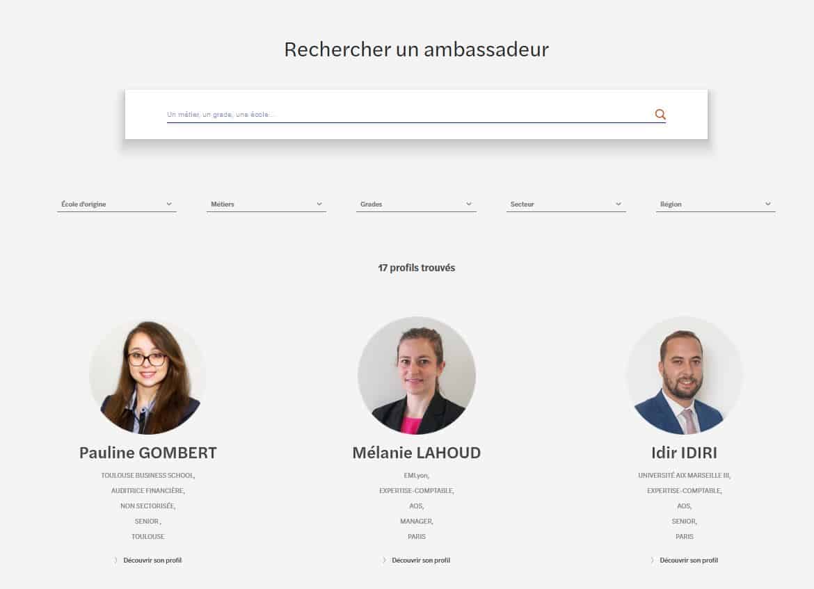 Page contact site carriere Mazars