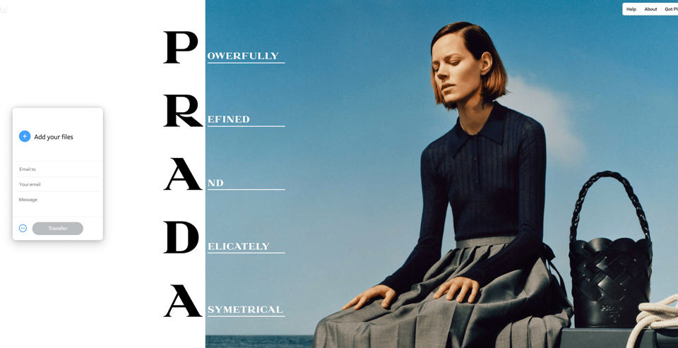 WeTransfer Prada